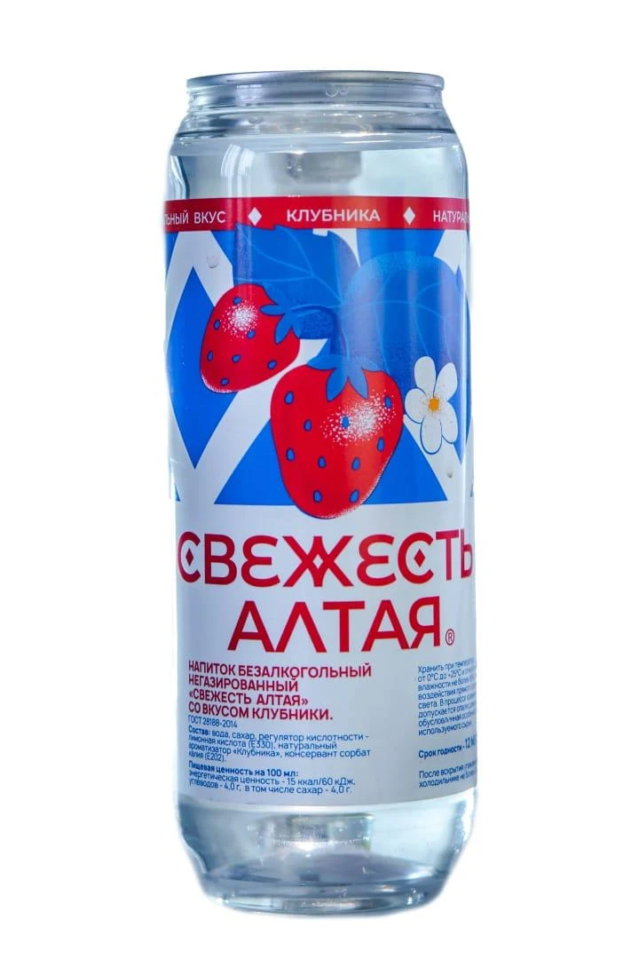 «Свежесть Алтая» со вкусом клубники: Бутылка