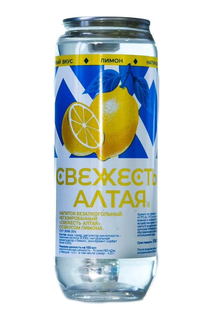 «Свежесть Алтая» со вкусом лимона: Бутылка
