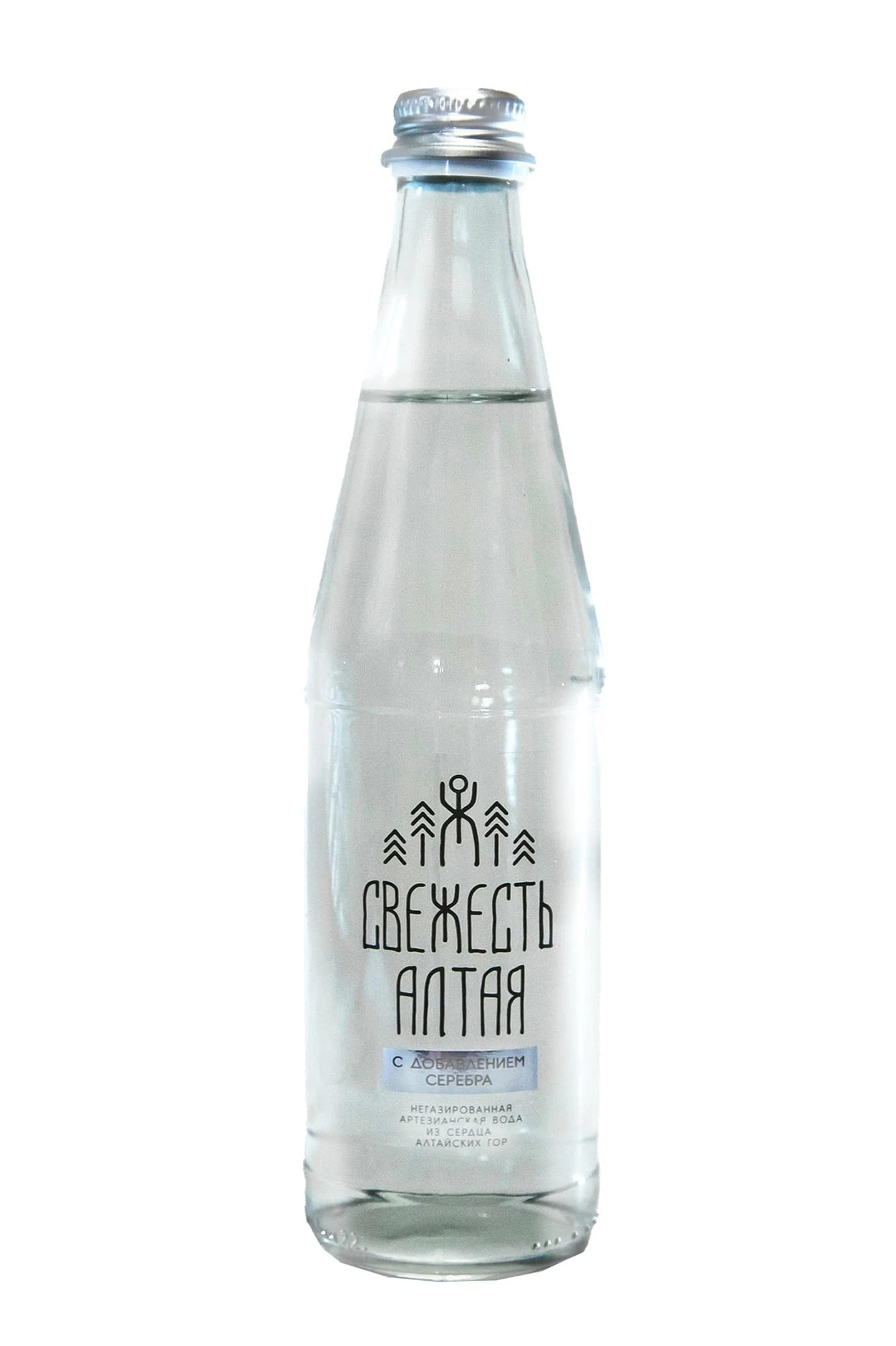 Вода «Свежесть Алтая» с добавлением серебра: Стеклянная бутылка